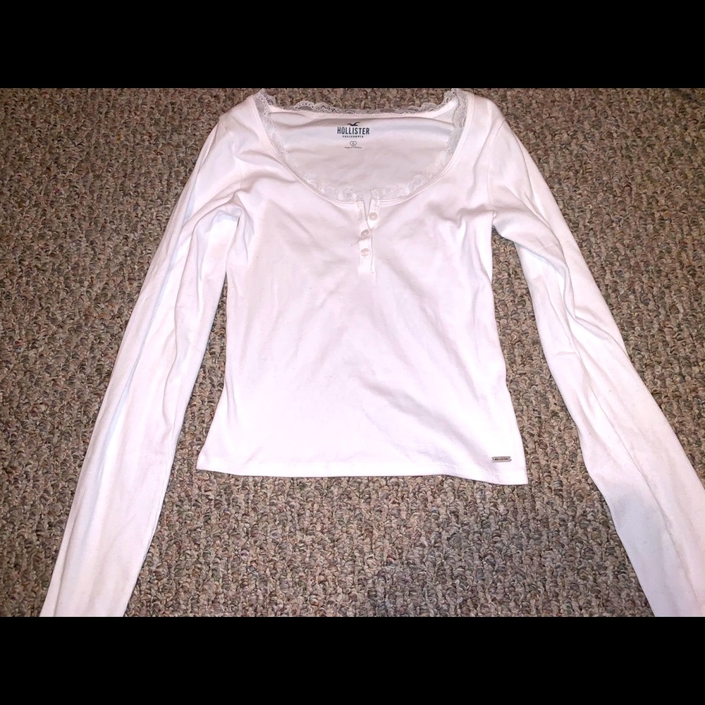 Hollister crop lace long sleeve